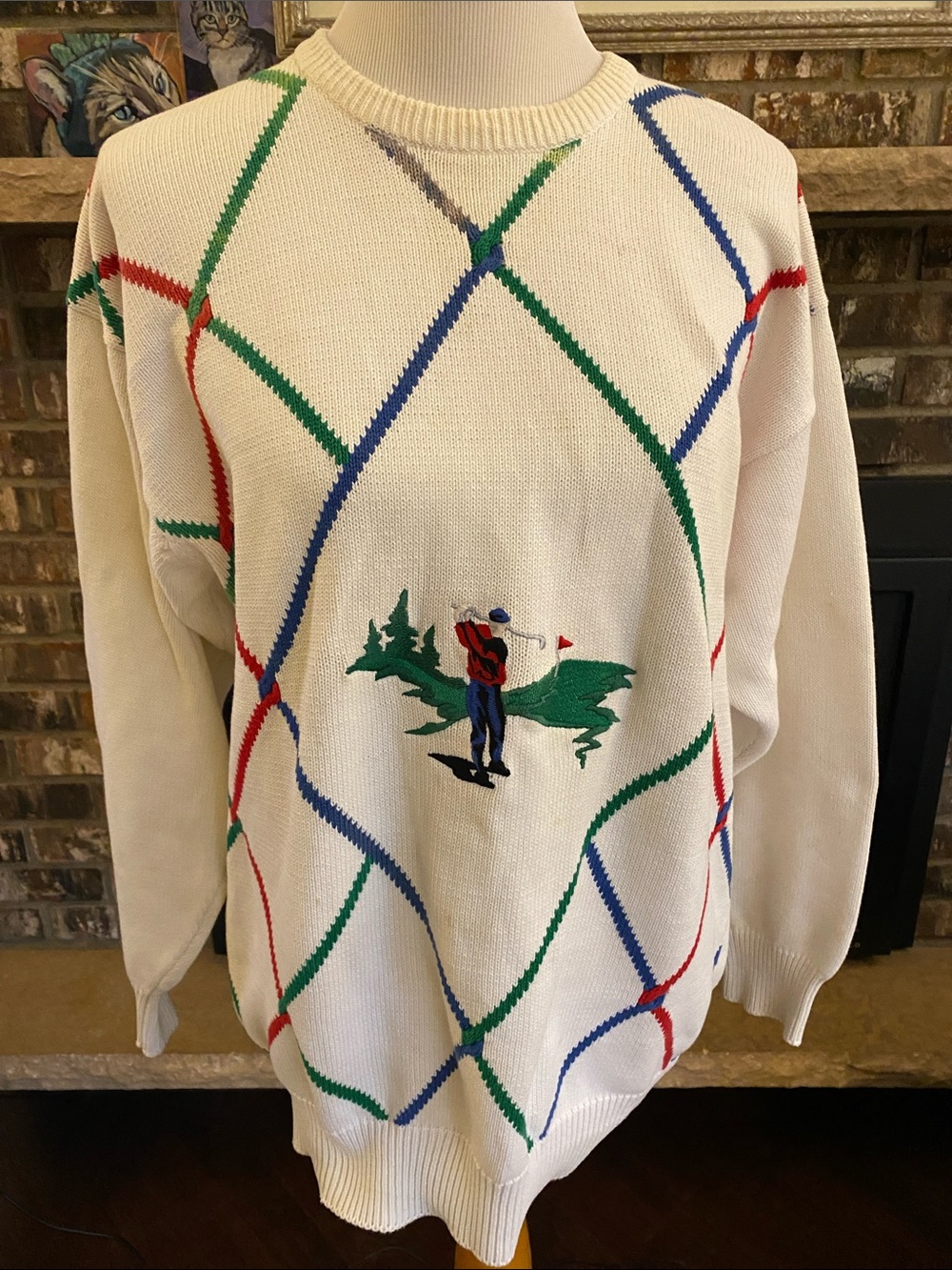 VINTAGE PRINGLE OF SCOTLAND 100% cotton golf sweater. Quality, classic piece!